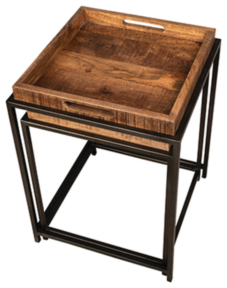 Salvaged Wood Tray Nesting Tables   Industrial   Coffee Table Sets   by Design Mix Furniture  Houzz