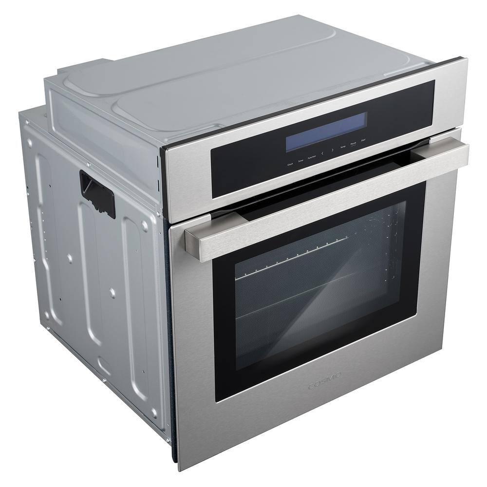 Cosmo 24 in. 2.5 cu. ft. Single Electric Wall Oven w8 Functions and True European Convection in Stainless Steel C106SIX-PT