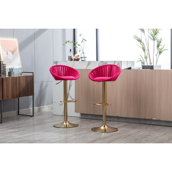 Kitchen Bar Chairs Velvet Bar Stools Set of 2 Barstools - 19.69 *18.11 *38.58