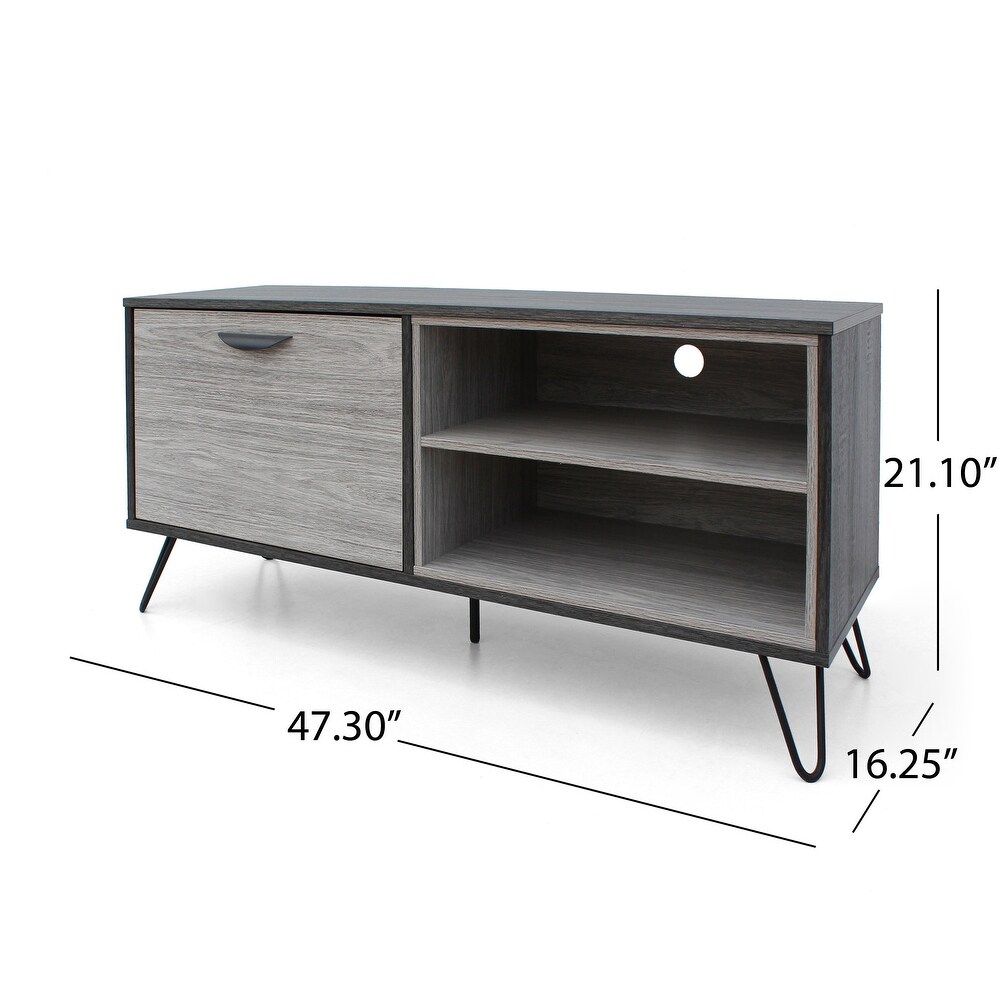 Bijan Mid Century Modern Two Toned TV Stand with Hairpin Legs by Christopher Knight Home