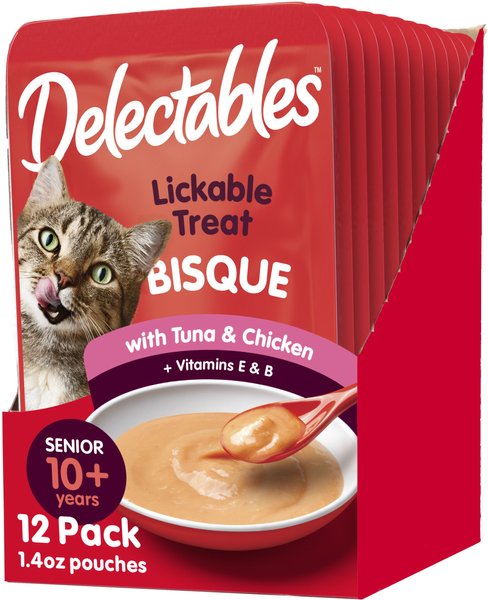 Hartz Delectables Bisque Senior 10+ Tuna and Chicken Lickable Cat Treat