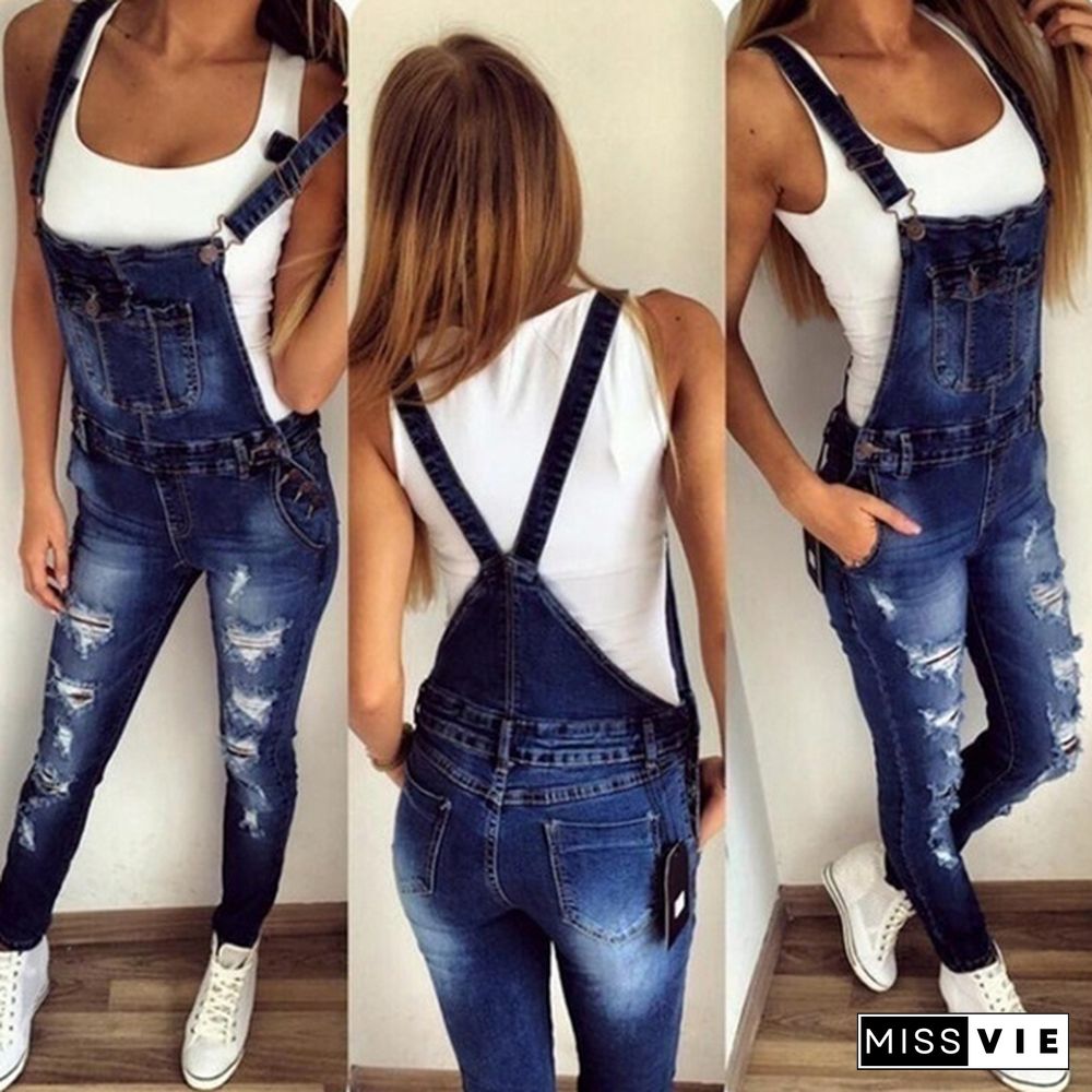 Spring Women Fashion Women Jeans Jumpsuit Long Pants Womens Rompers Sexy Plus Size Elastic