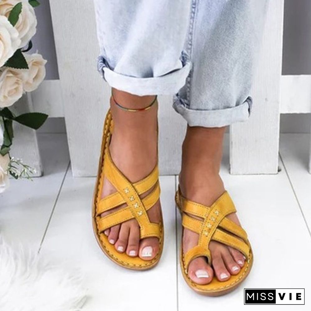 Summer Sandals Women Comfy Slippers Roman Leather Wedge Sandals Low Heels Beach Shoes Casual Flip Flops Sandalia Feminina