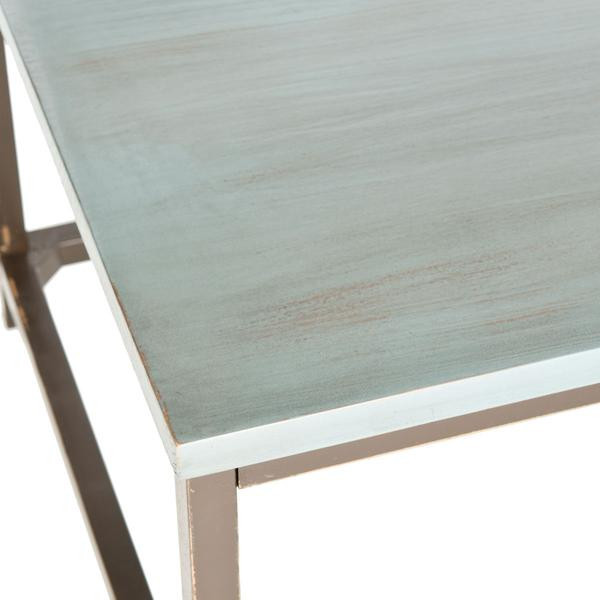 Adam Coffee Table Distressed Barn Blue   Farmhouse   Coffee Tables   by AED Luxury Home Decor  Houzz