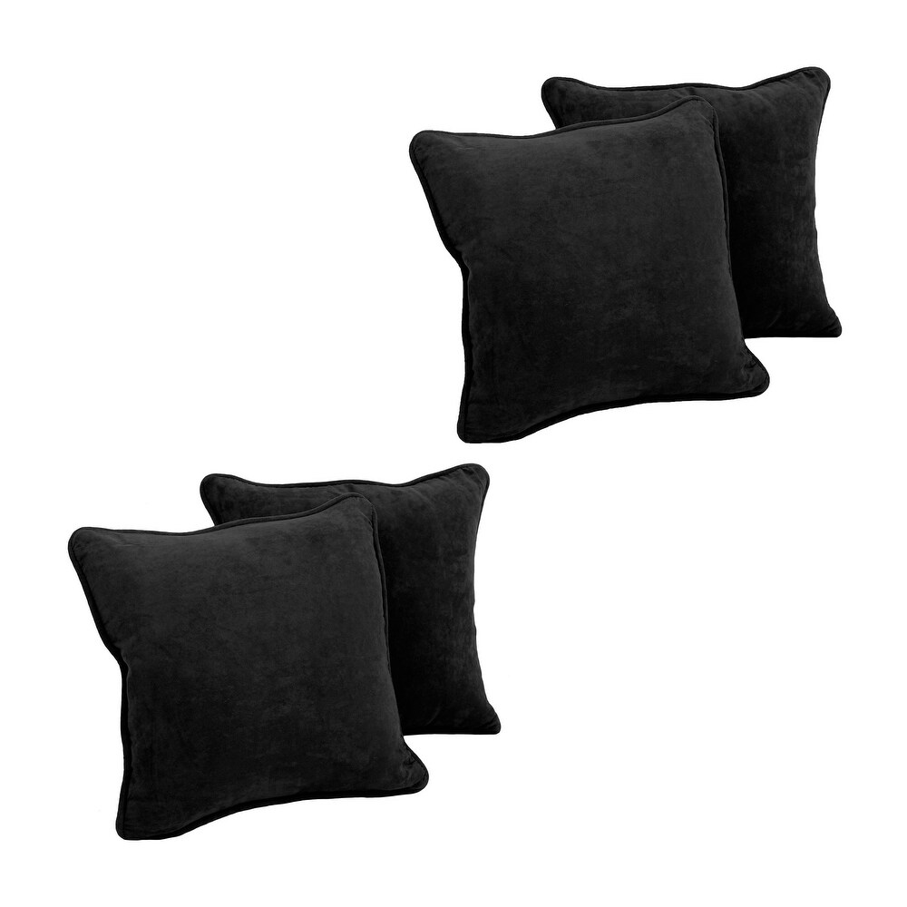 Blazing Needles 18 Inch Microsuede Throw Pillows (Set of 4)