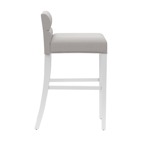 Desco Wood Upholstered Stool， White