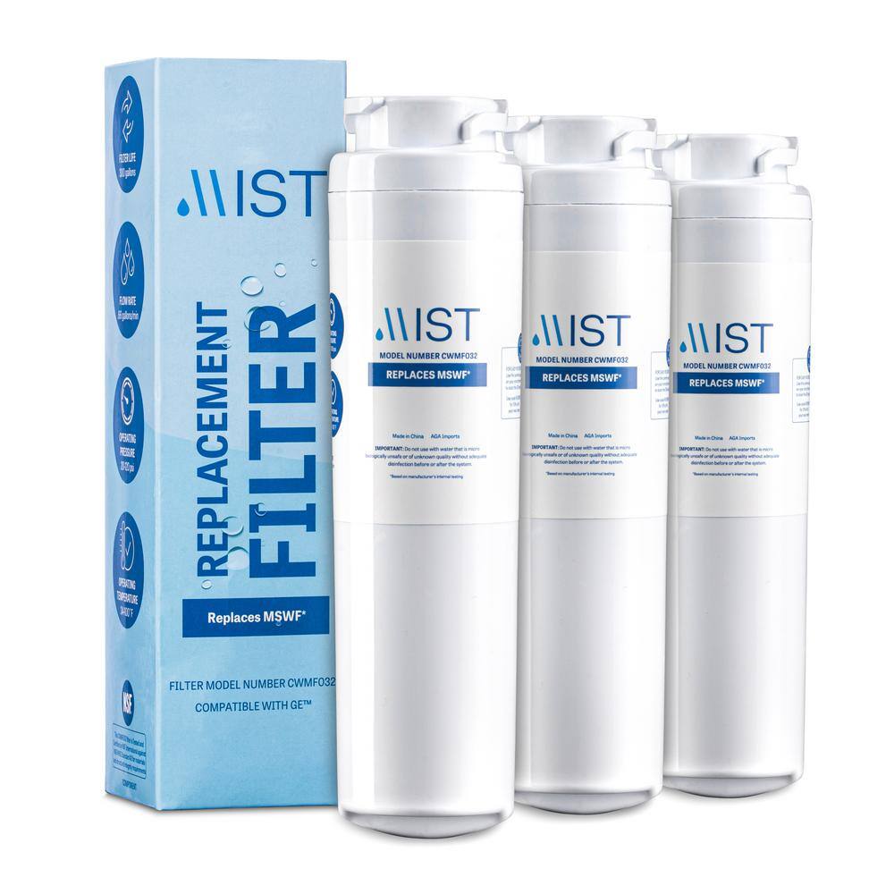 Mist GE MSWF Compatible with GE MSWF 101820A 101821B 101821-B Refrigerator Water Filter (3-Pack) MSWF CWMF332