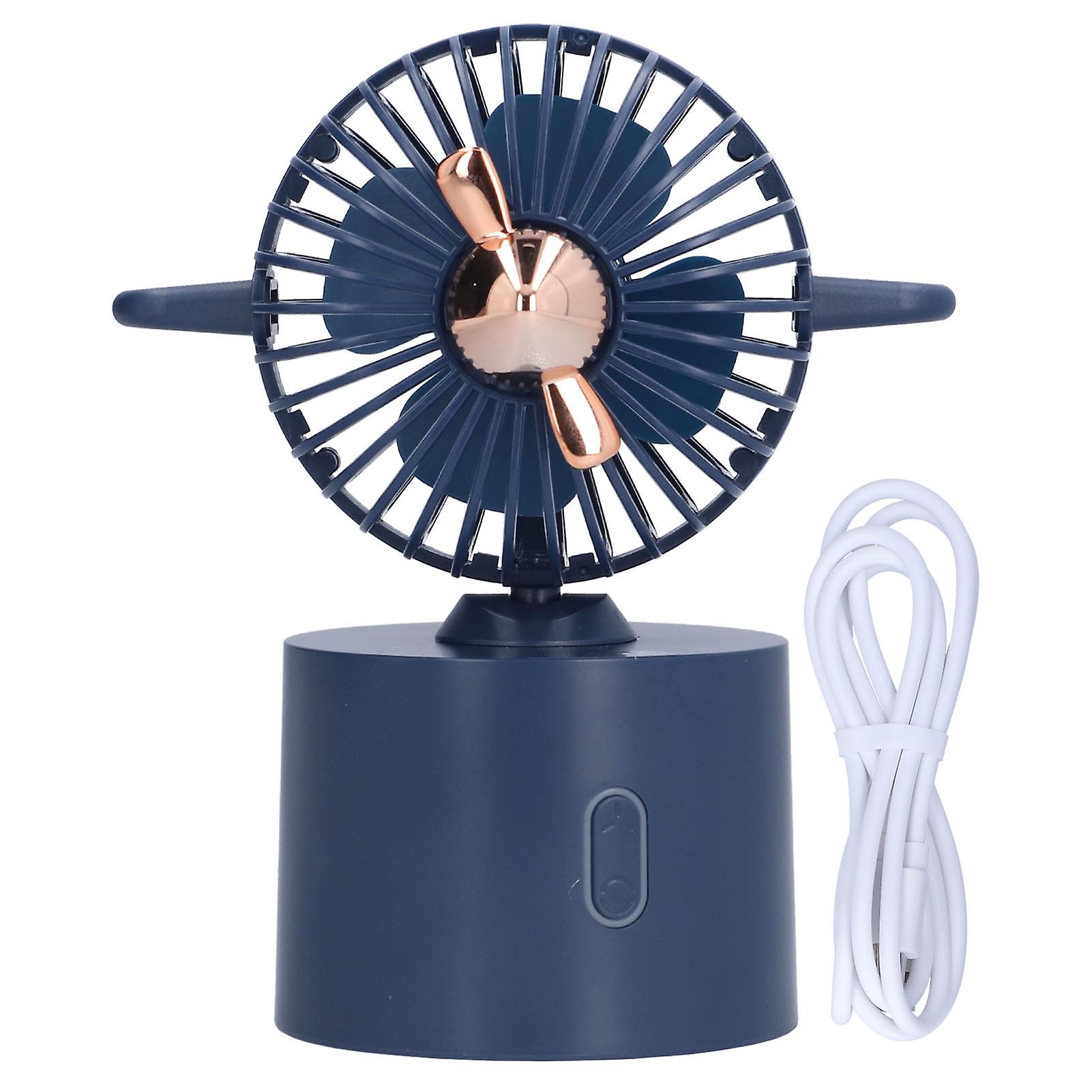 Airplane Small Fan Shaking Head Usb Charging Desktop Low Noise Mini Powerful Wind Portable Fan