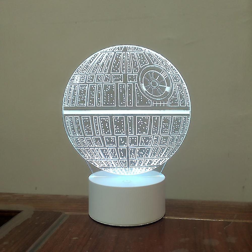 3d Optical Illusion Lamp Led Night Light， Usb Touch Star Wars Death Star 3d Small Table Lamp Black Base