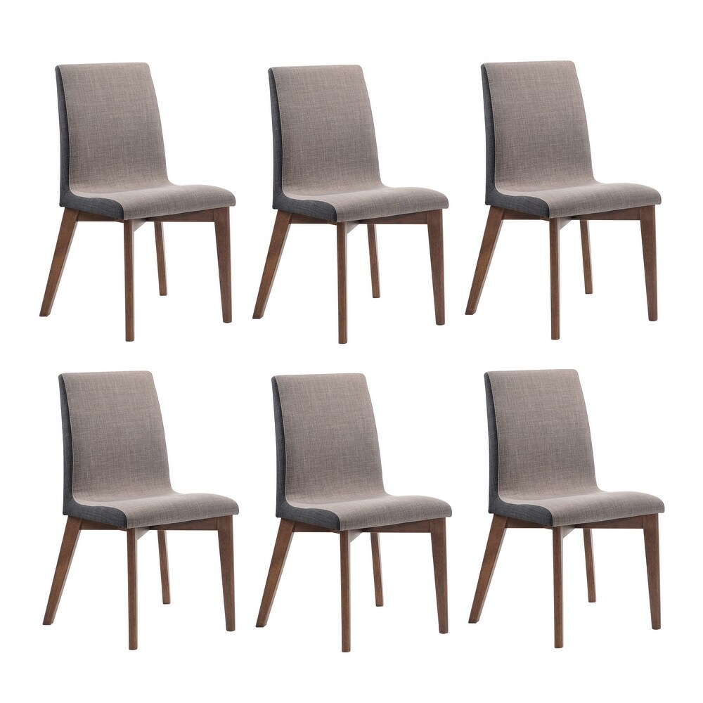 Honeycutt Light and Dark Grey Upholstered Dining Chairs (Set of 6)