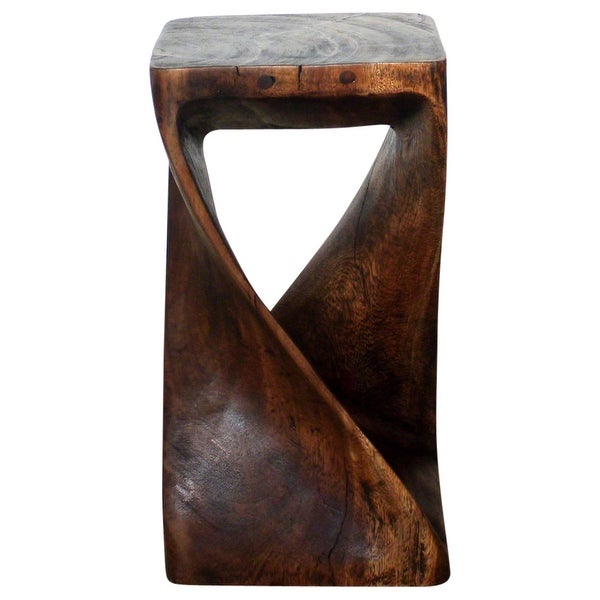 Haussmann? Original Wood Twist Stool 10 X 10 X 18 In High Mocha Oil - 10 x 10 x 18