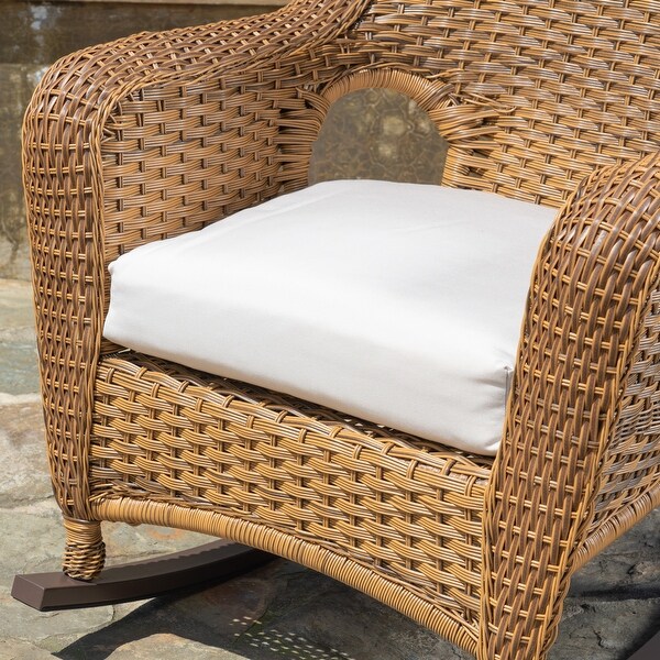 Sea Pines Outdoor Wicker Rocking Chair with Cushion