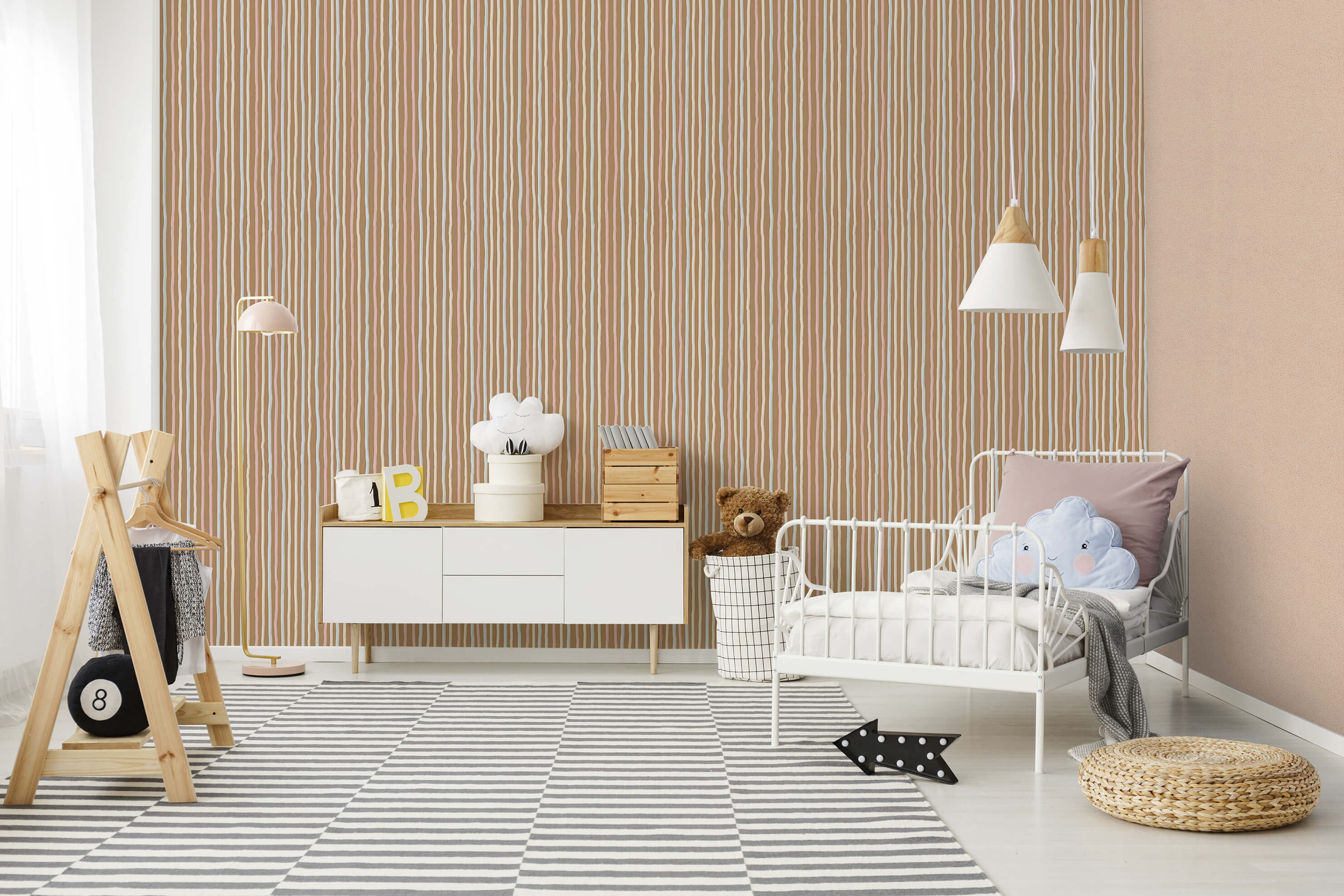 Stripes Bronze Wallpaper from the Great Kids Collection