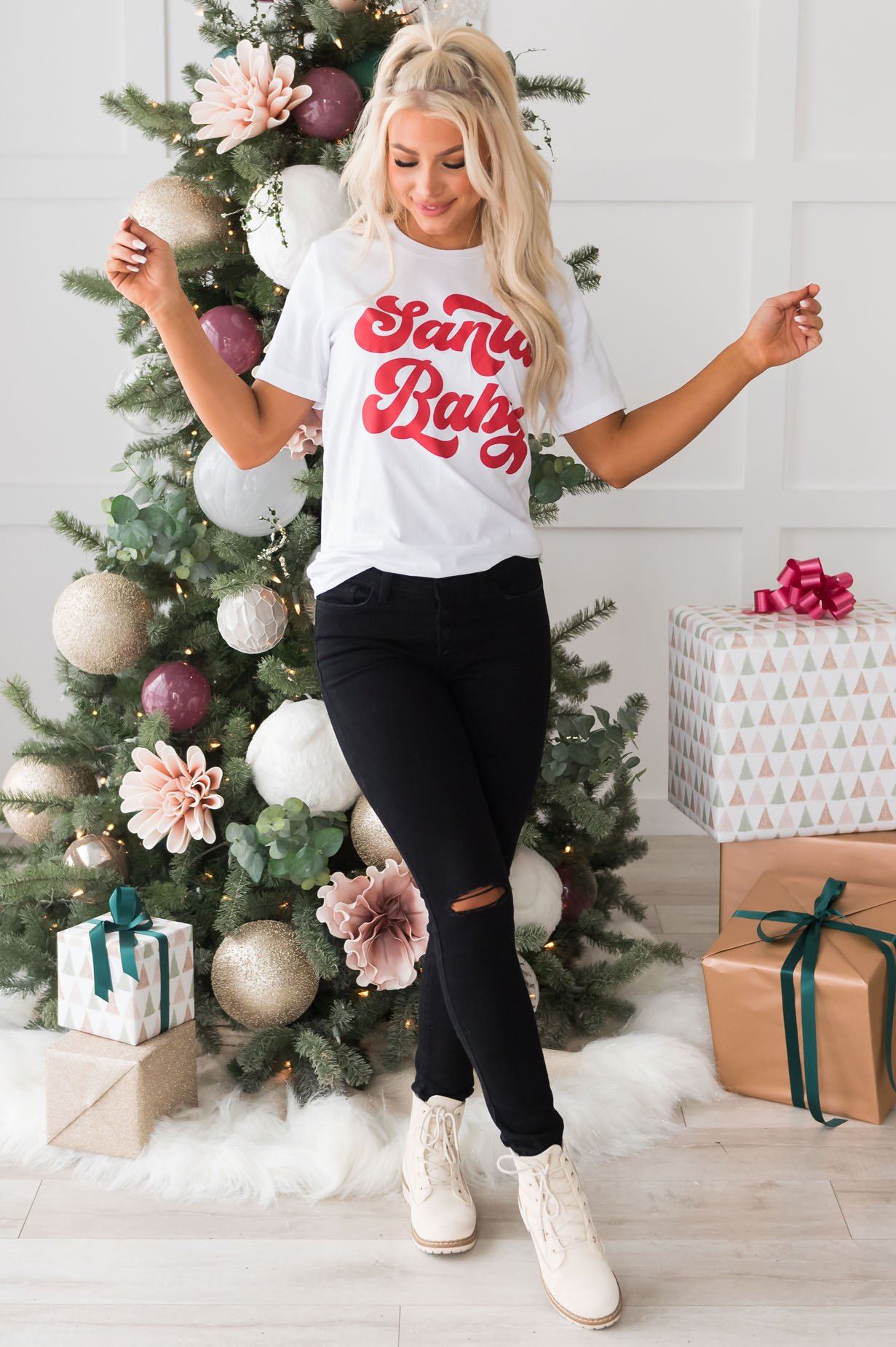 Santa Baby Modest Tee