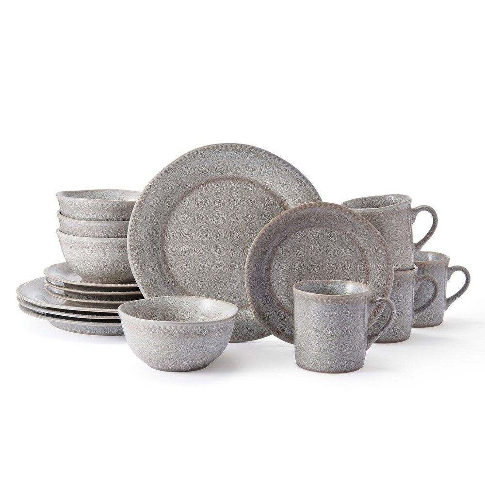 Mikasa Ellie Gray 16PC Dinnerware Set  Service for 4   1