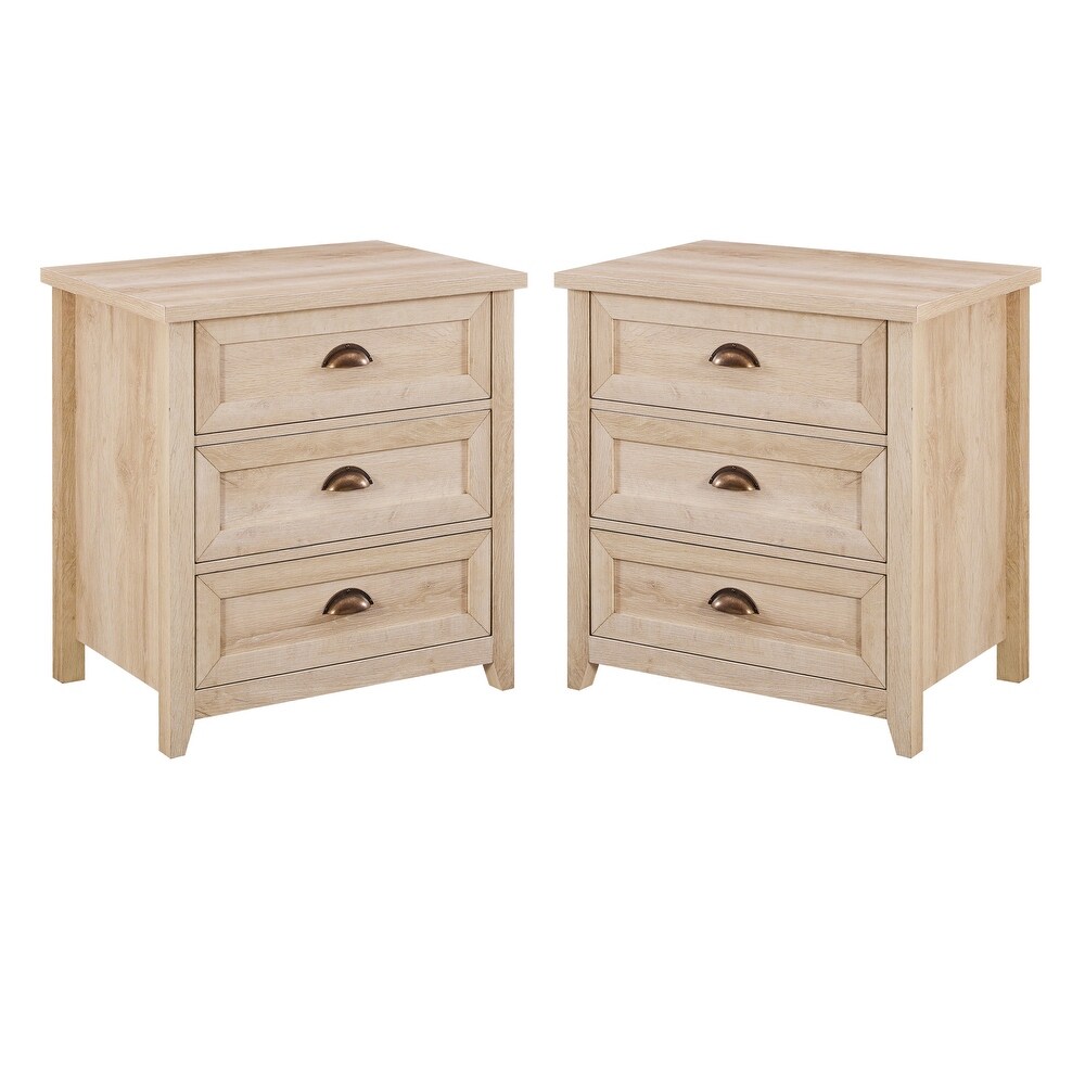 Middlebrook 3 Drawer Farmhouse Nightstands  Set of 2