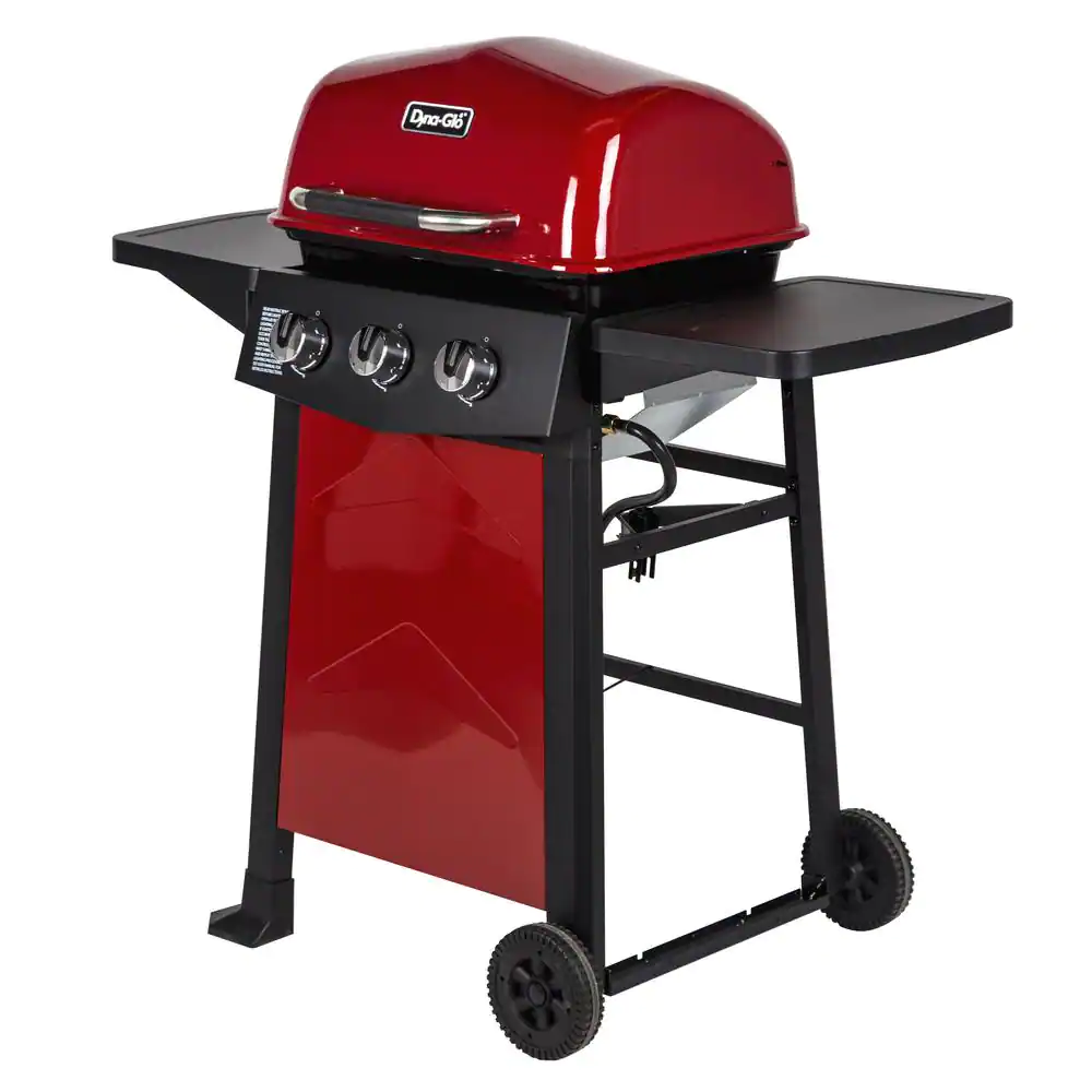 Dyna-Glo DGC310RNP-D 3-Burner Open Cart Propane Gas Grill in Red