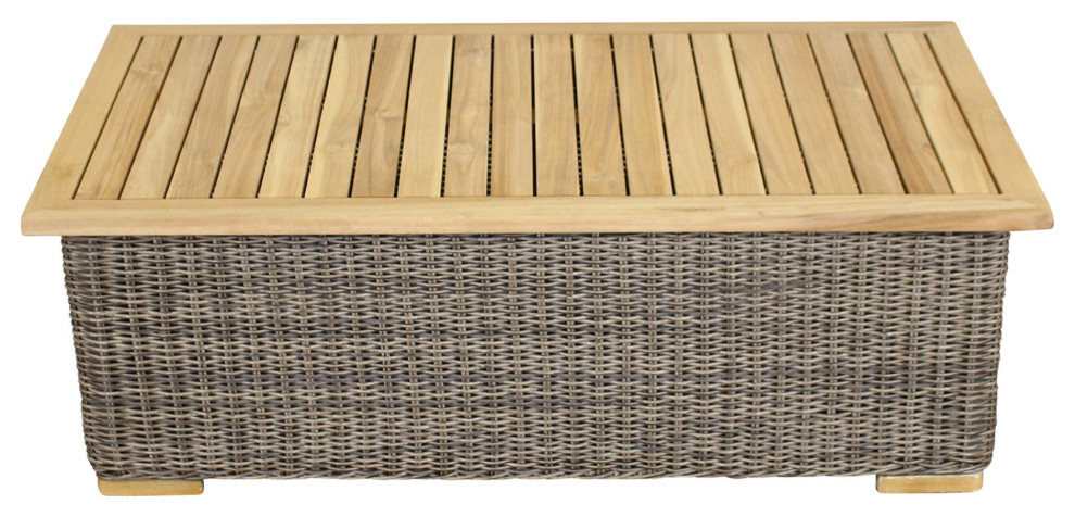 Courtyard Casual Tivoli Rectangle Coffee Table  Teak   Tropical   Outdoor Coffee Tables   by Courtyard Casual  Houzz