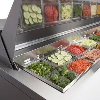 Maxx Cold 48 in. SandwichSalad Prep Station with 12 cu ft. refrigerator in Stainless Steel MXCR48SHC