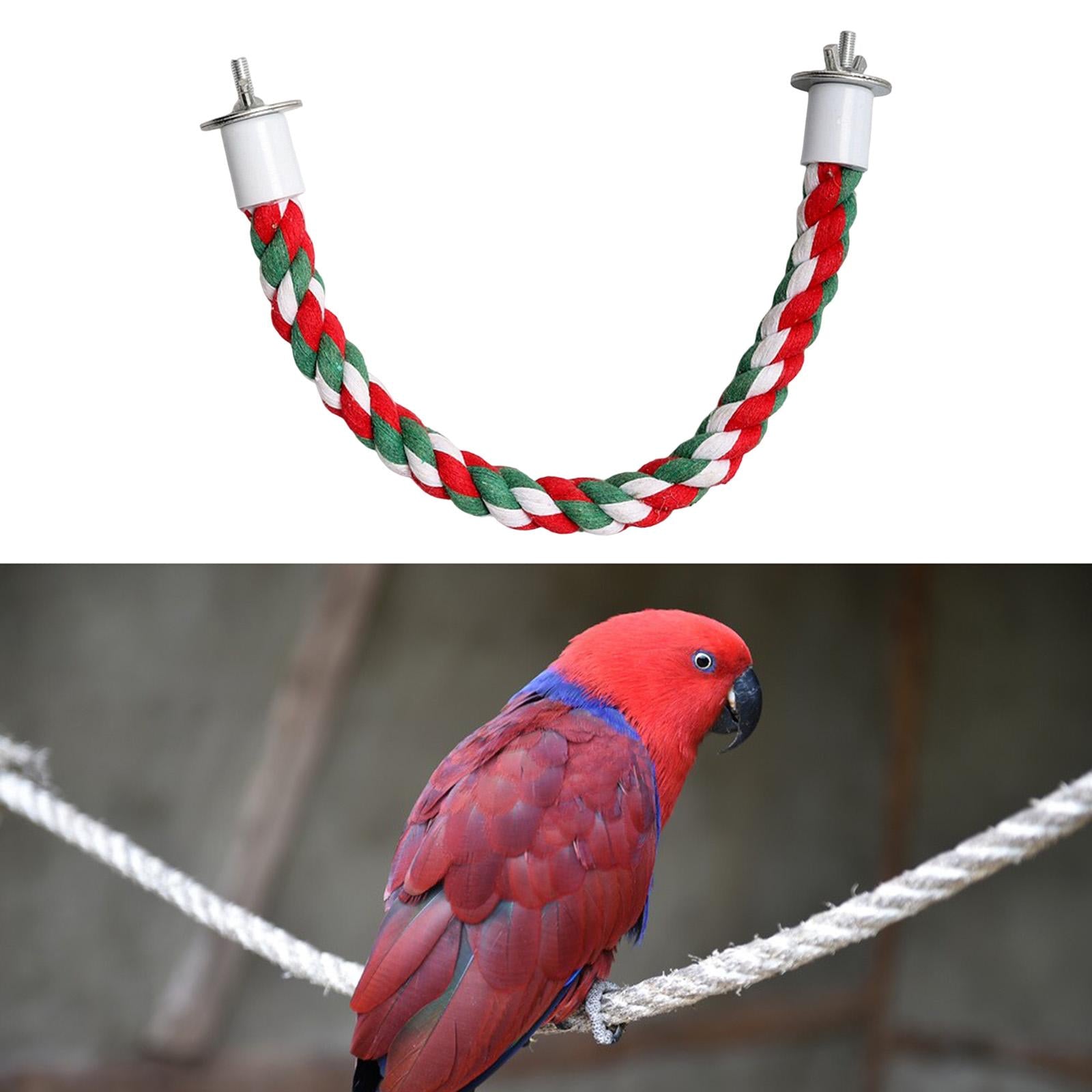 Birds Rope Perch Parrot Cage Stand Toy Climbing Rope for Small Medium Parrot Spiral Rope Cage Accessories ， 30cm