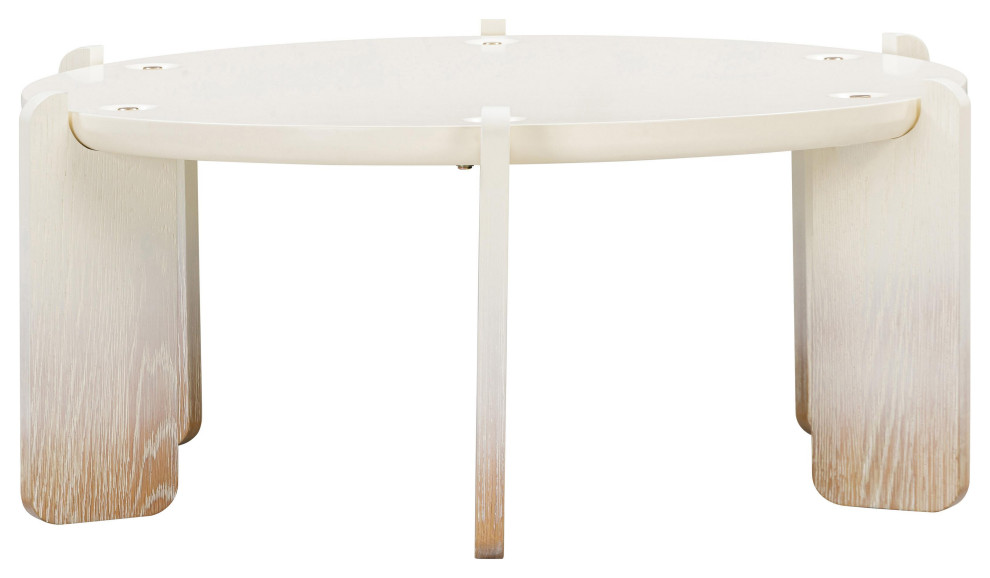 Gloria Cream Oak Coffee Table   Transitional   Coffee Tables   by Homesquare  Houzz