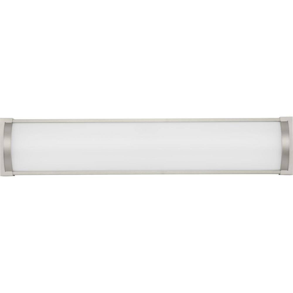 Progress Lighting Barril Collection 24 in. Brushed Nickel Medium Modern Integrated LED Linear Vanity 1-Light with Acrylic Diffuser P300408-009-30