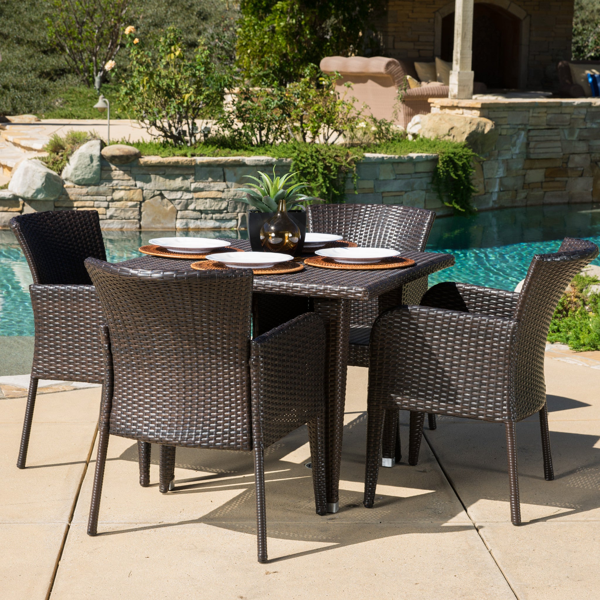 Maple Outdoor 5-piece Wicker Dining Set