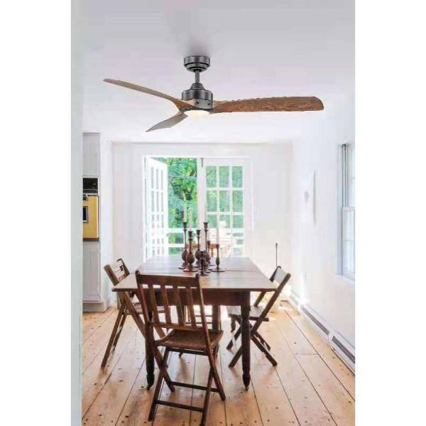 Breezism Stapleton 52 in. LED Indoor Matte Black Ceiling Fan with Remote 52BF937L-BKDK