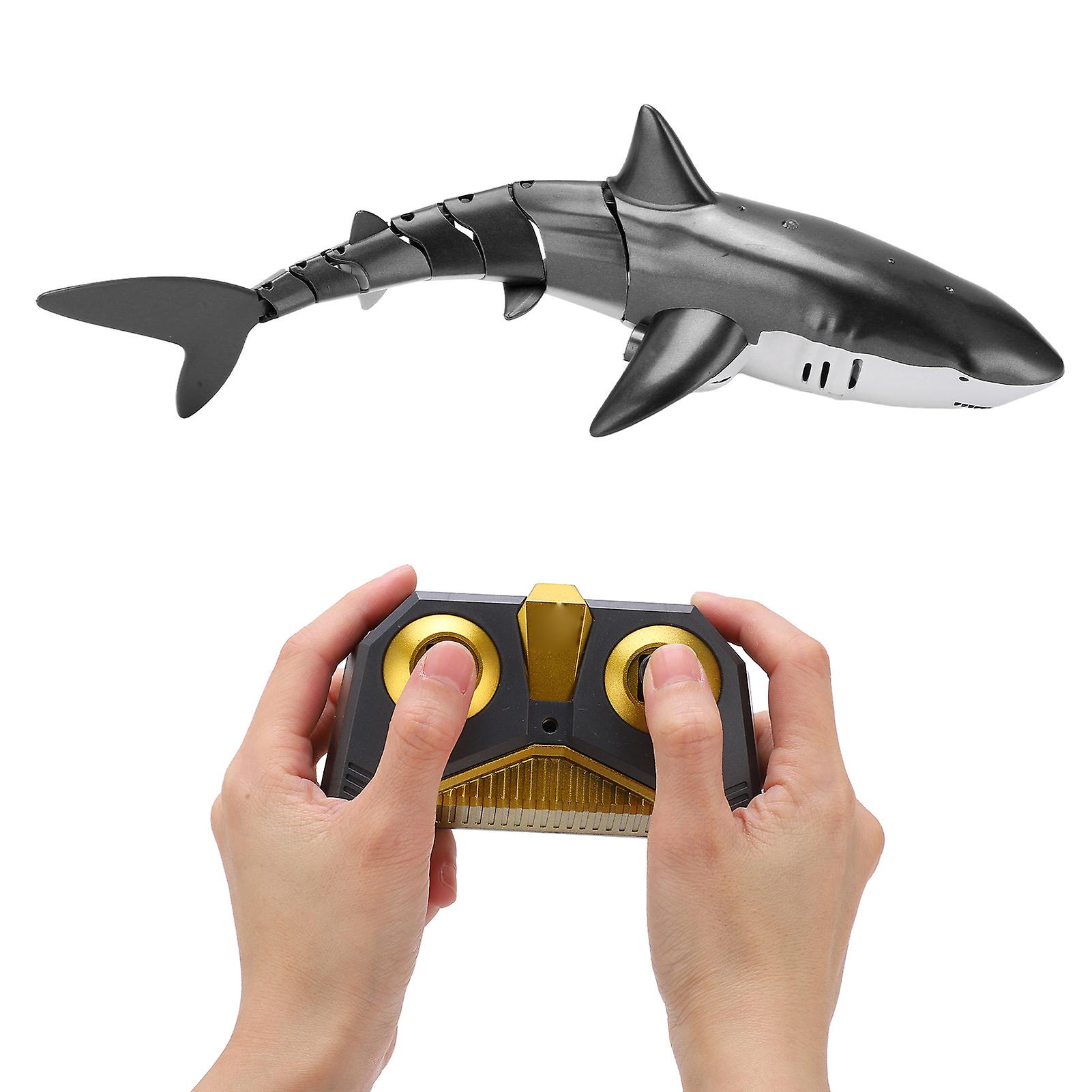 Electric Rc Boat 2.4g Remote Control Pool Shark Simulation Water Jet Animal Toy For Kids Teenagersblack