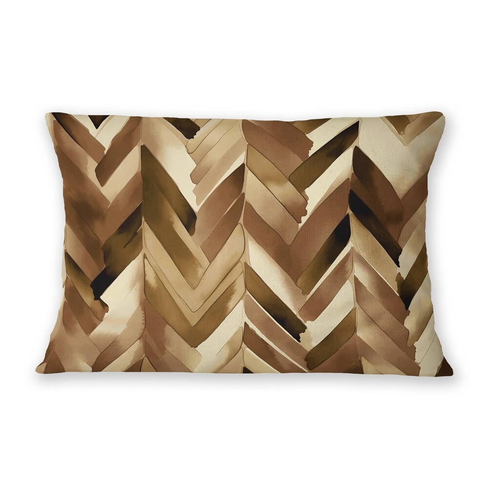 WATERCOLOR INK CHEVRON NEUTRAL Lumbar Pillow By Becca Dell'Arciprete