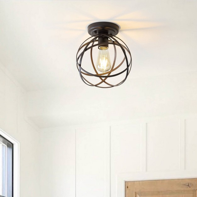 Metal Alba Orb Flush Mount includes Energy Efficient Light Bulb Jonathan Y