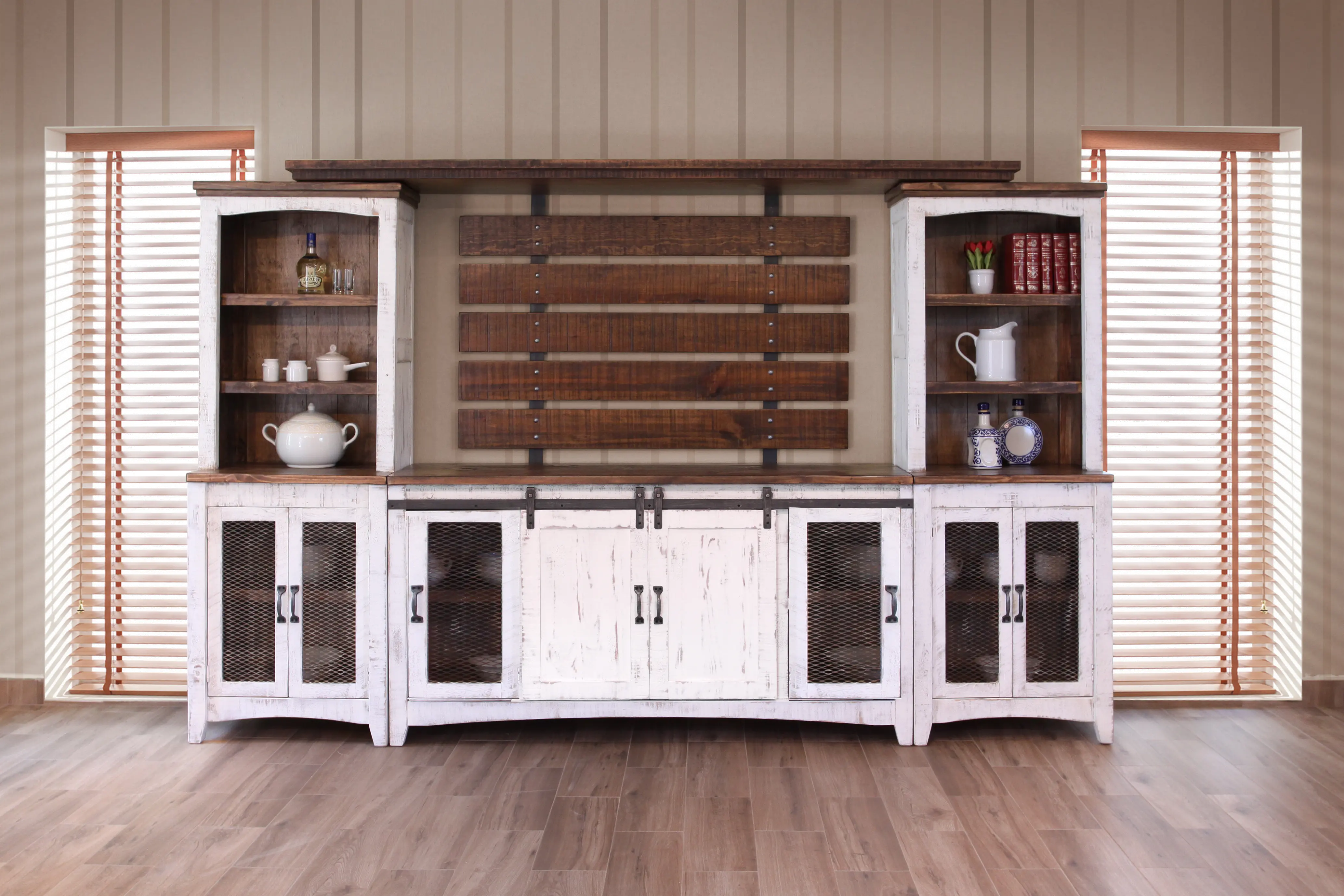 Pueblo Rustic White Bookcase