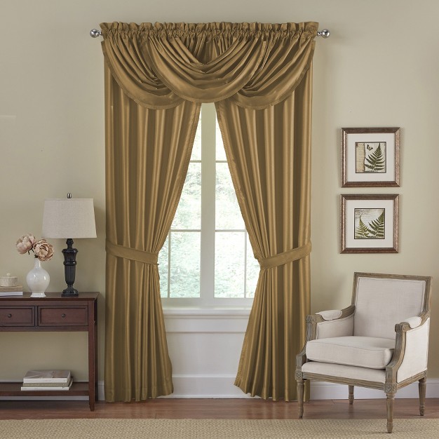 Versailles Faux Silk Room Darkening Single Window Curtain Panel Elrene Home Fashions