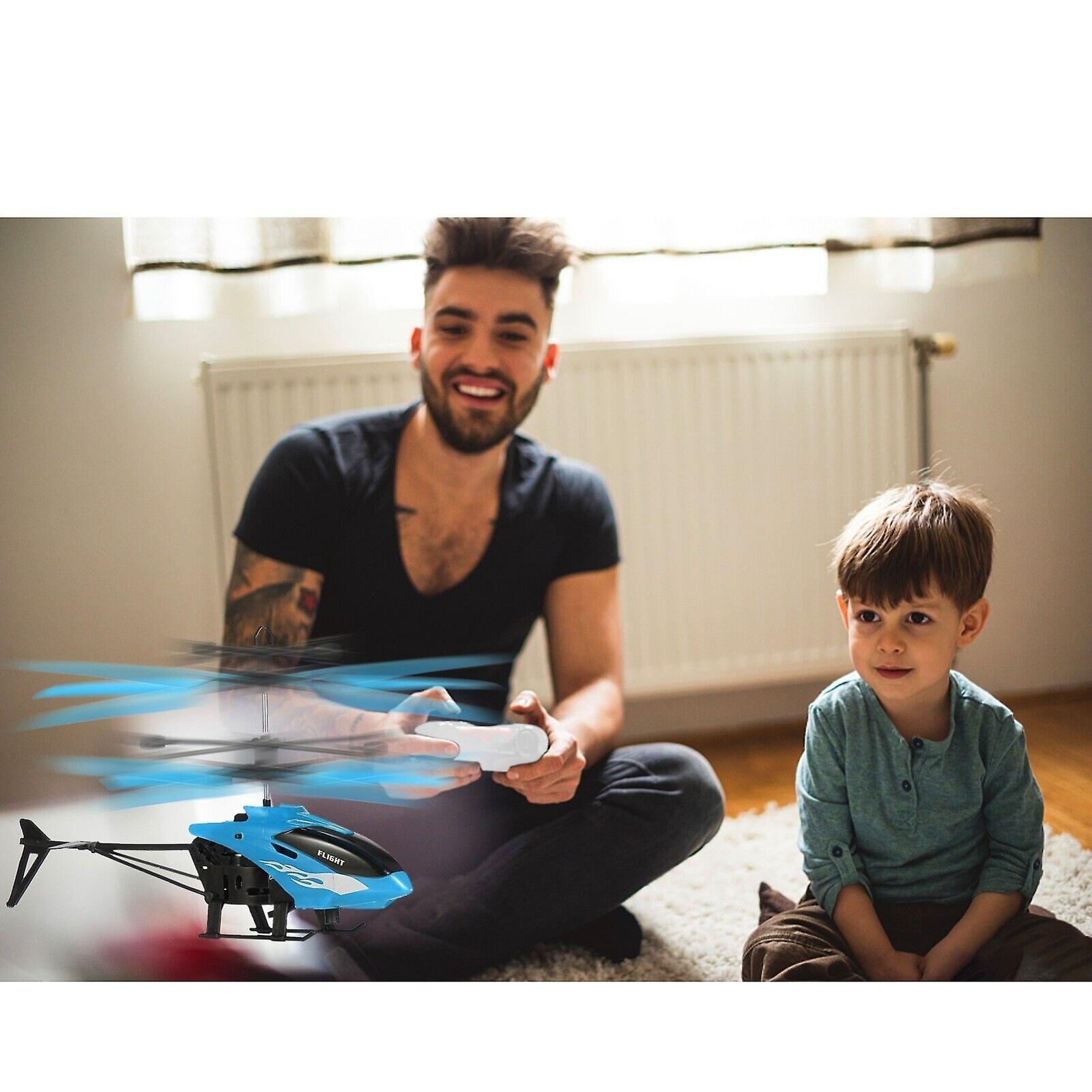 Helicopter With Radio Remote Control And Hand Sensor Rechargeable Helicopter 2 In 1 Toys With 3d Light Toys For Kids