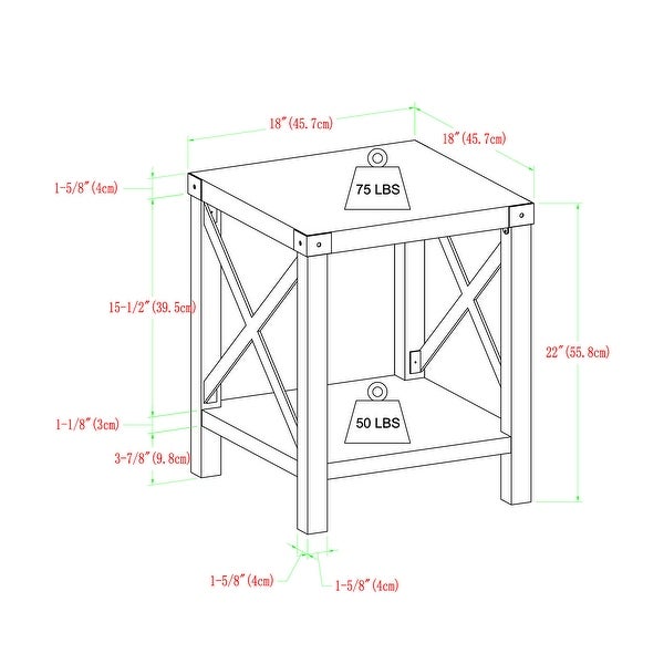 Middlebrook Kujawa 18-in. X-side Accent Table - Set of 2