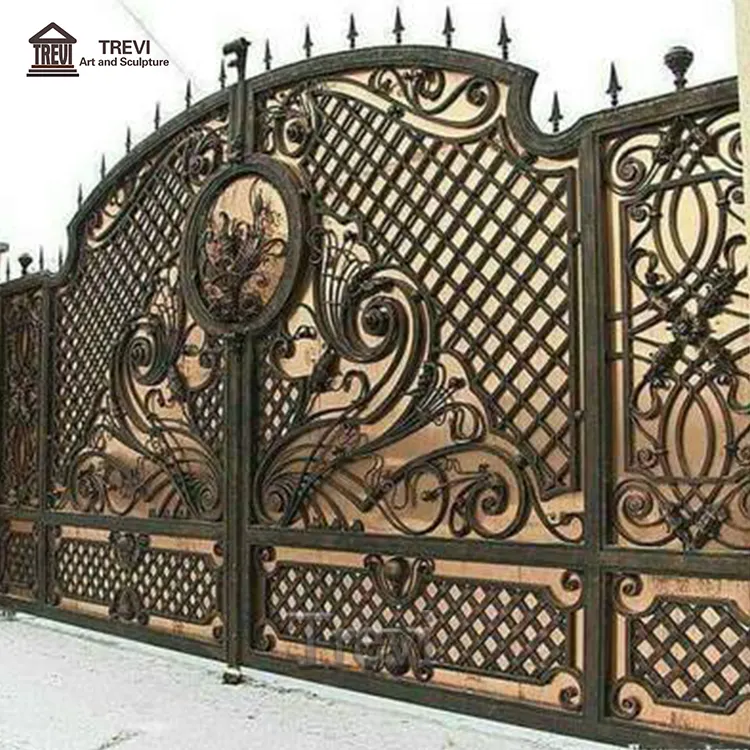 Custom Luxury Wrought Iron Grill Main Gate Design Garden Metal Door for Sale Suppliers