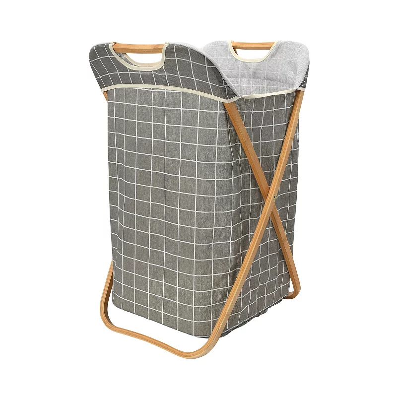 Household Essentials Bamboo X-Frame Laundry Hamper