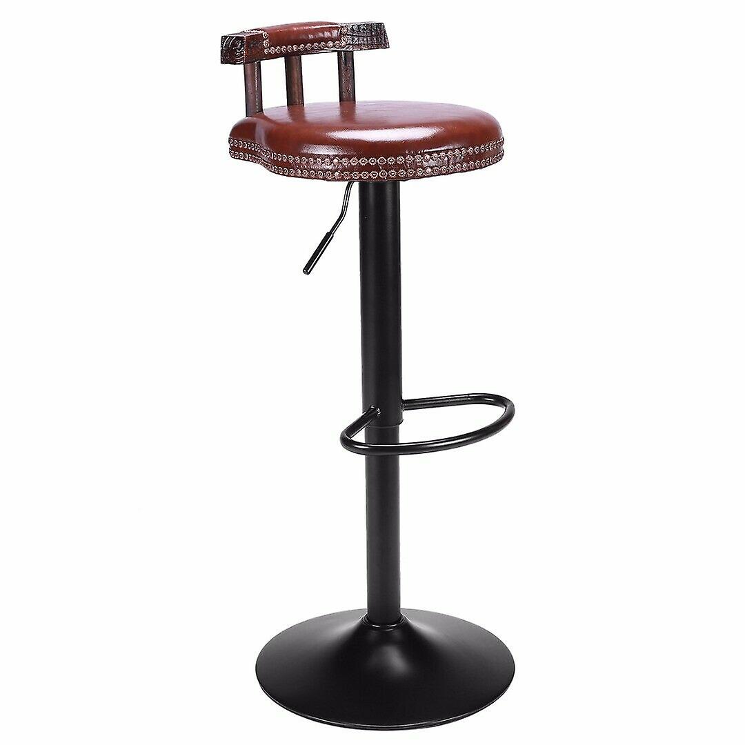 Industrial Vintage Rustic Retro Swivel Counter Bar Stool Cafe Chair Backrest Uk