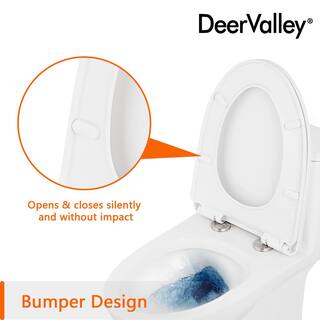 DEERVALLEY Ally 1-Piece 0.81.28 GPF Dual Flush Elongated ADA Comfort Height Toilet in Glossy White Seat Included DV-1F52816