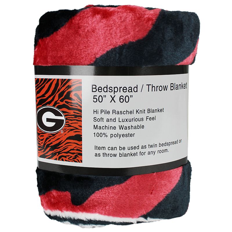 NCAA Georgia Bulldogs Soft Raschel Throw Blanket