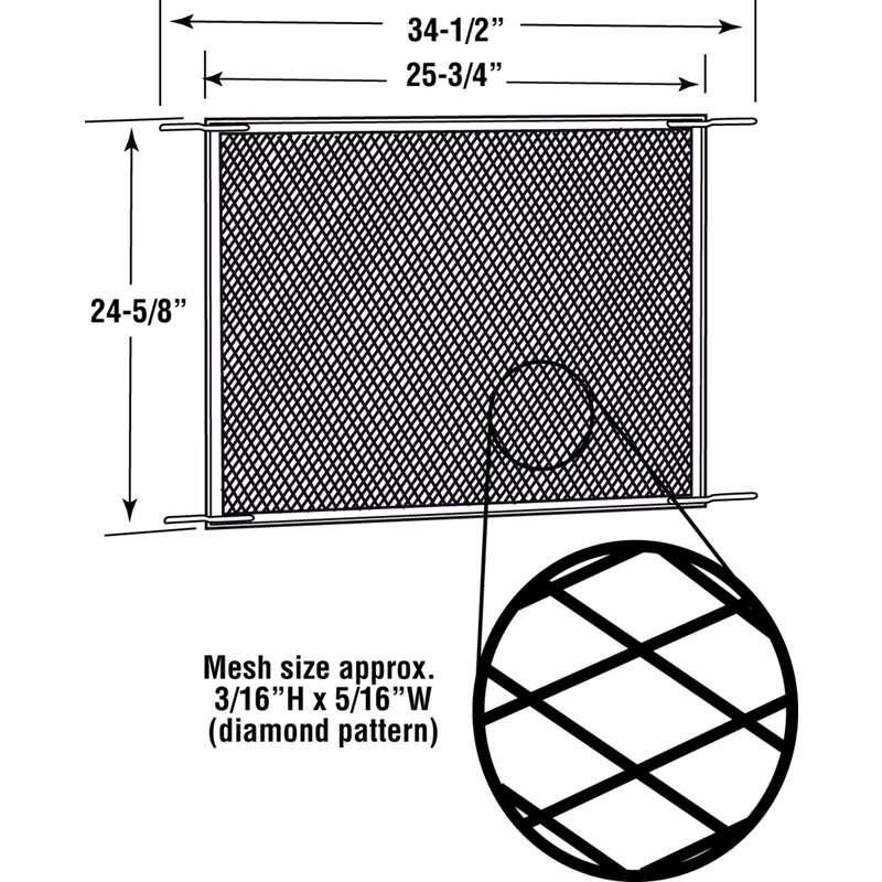 Prime-Line White Aluminum Screen Door Grille 1 pc