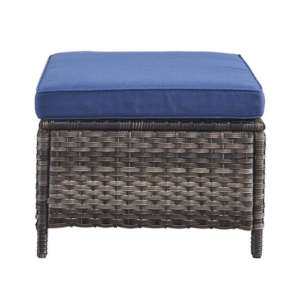 2 Piece Outdoor Ottoman Wicker Patio Ottomans