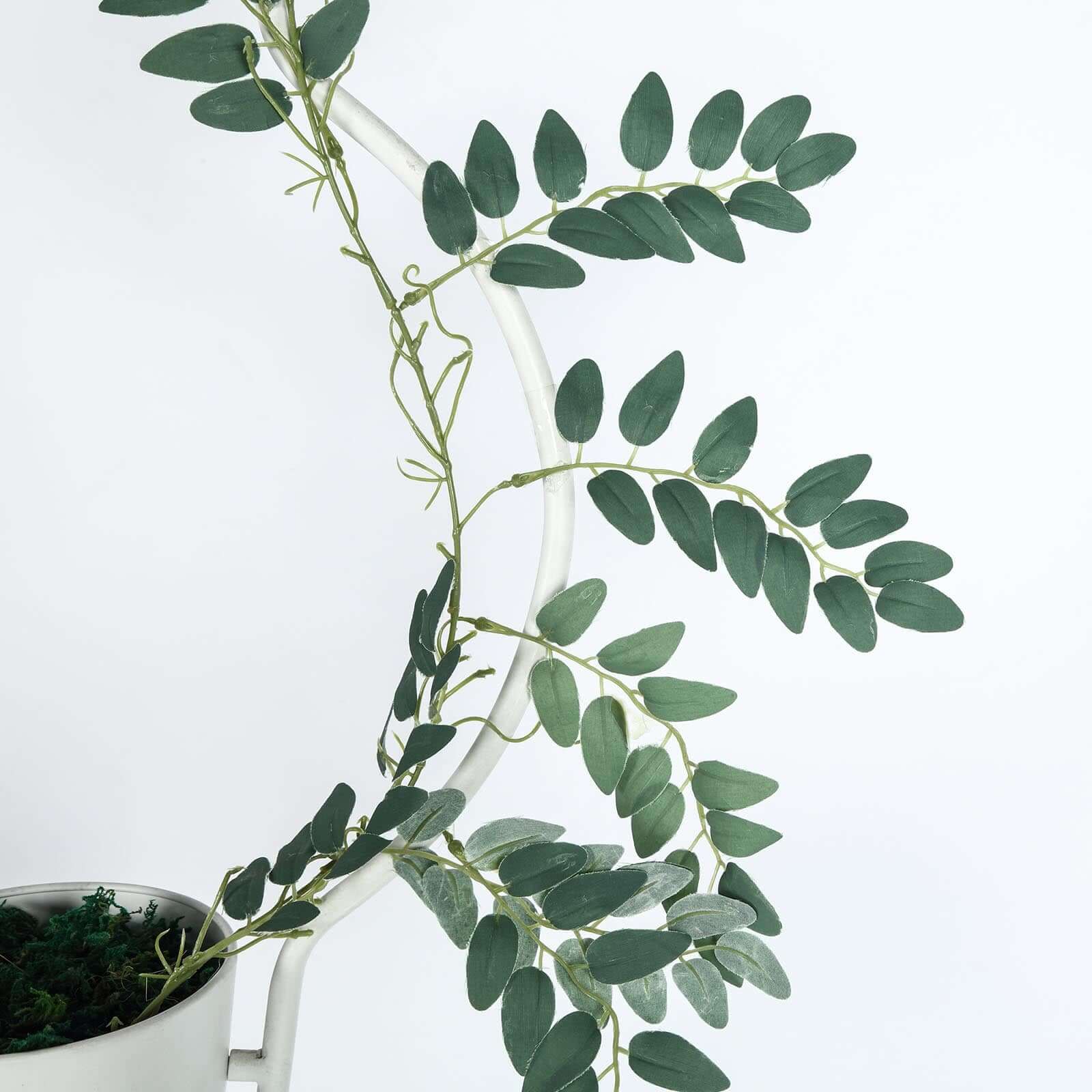 2 Pack Green Artificial Honey Locust Leaf Garland, Flexible Vine 6ft