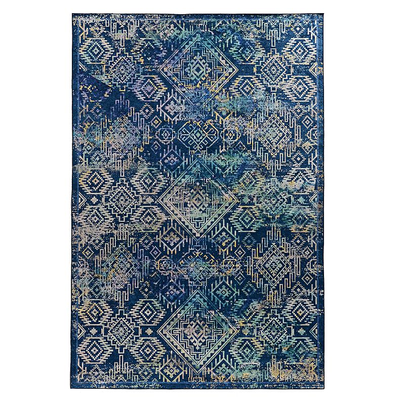 Linon Emerald Distress Diam Rug