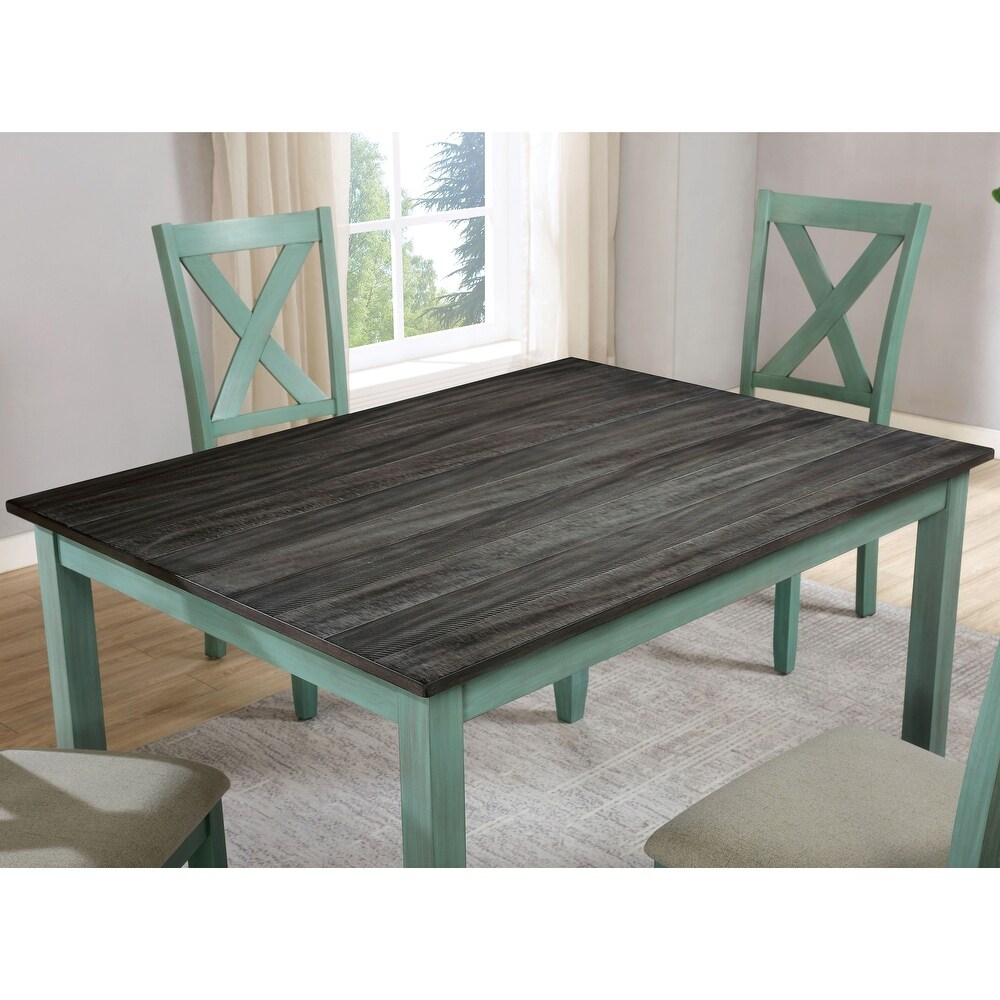 Cleyton Rustic Solid Wood Padded 5 Piece Dining Set by Furniture of America