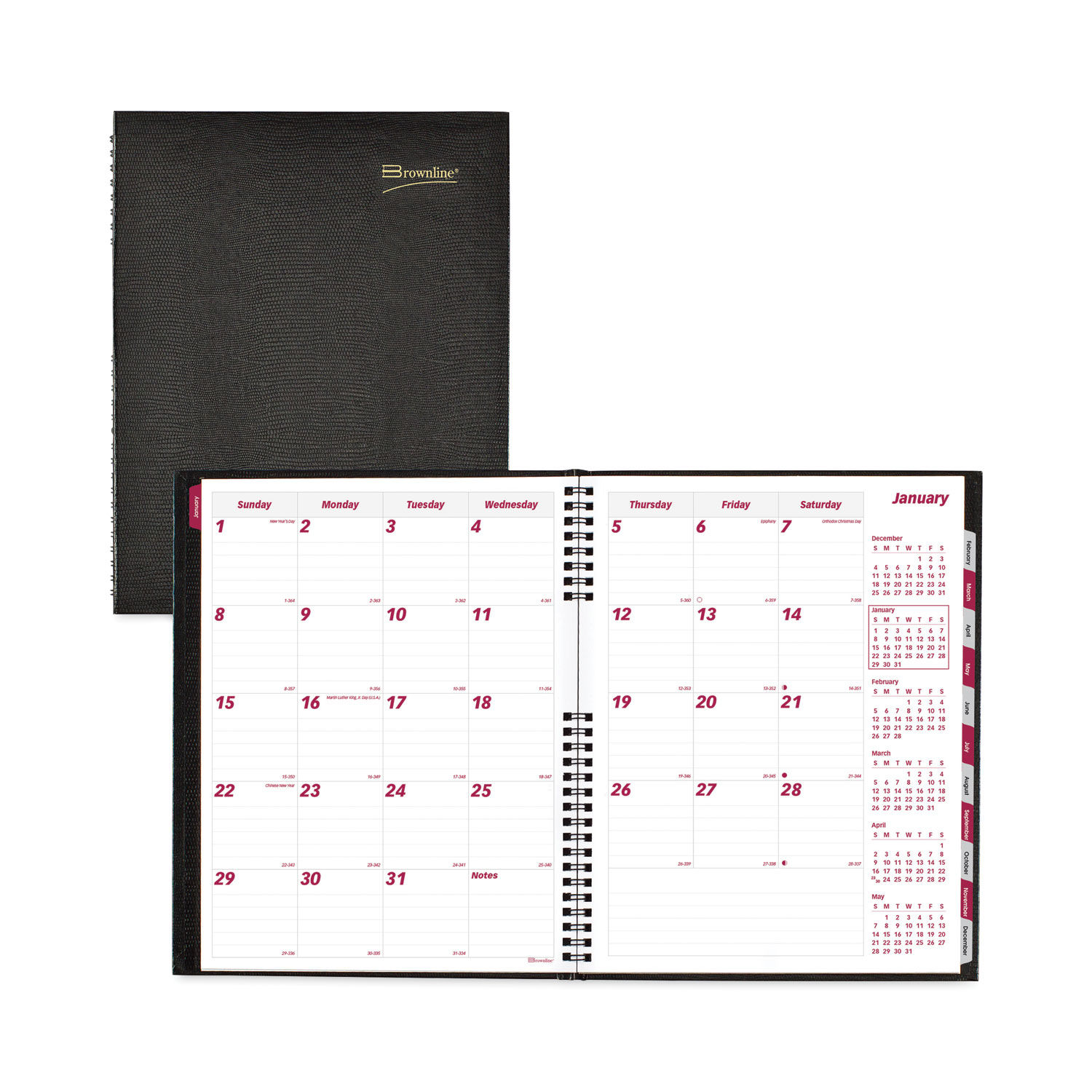 CoilPro 14-Month Ruled Monthly Planner by Brownlineandreg; REDCB1262CBLK