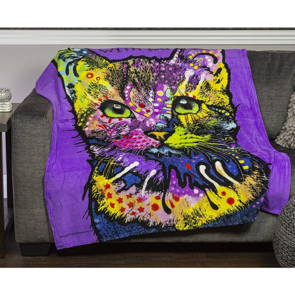 9 Lives Cat Super Soft Plush Fleece Throw Blanket by Dean Russo