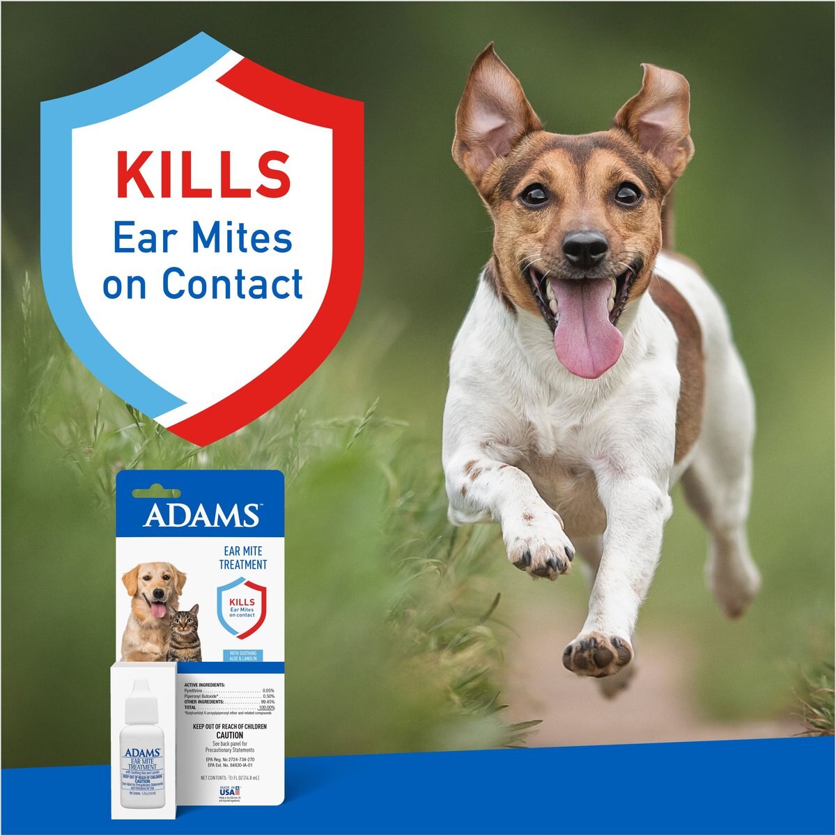 Adams Medication for Ear Mites for Dogs and Cats