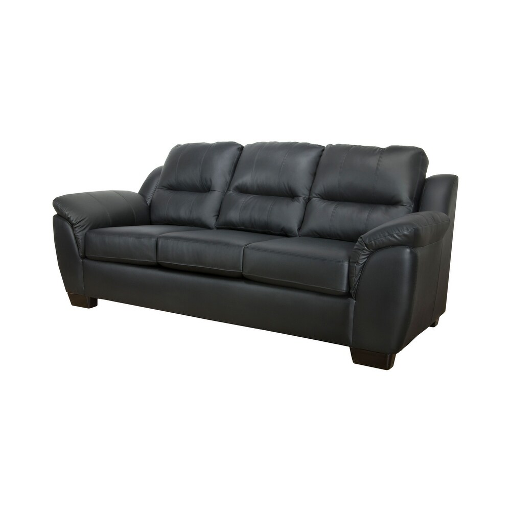 Bastrop Genuine Leather Sofa  Loveseat and Chair Set   Black