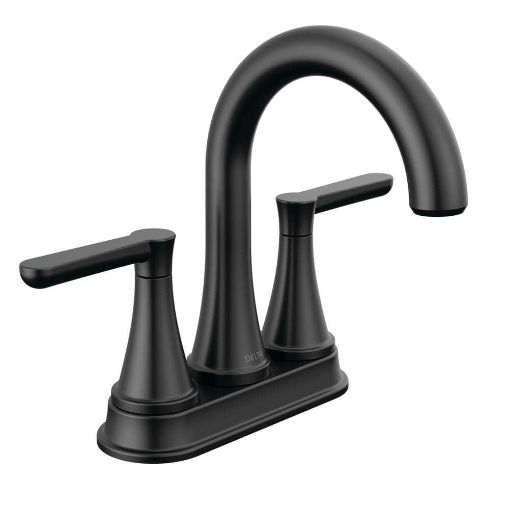 Delta Greydon 4 in Centerset Double Handle Bathroom Faucet in Matte Black